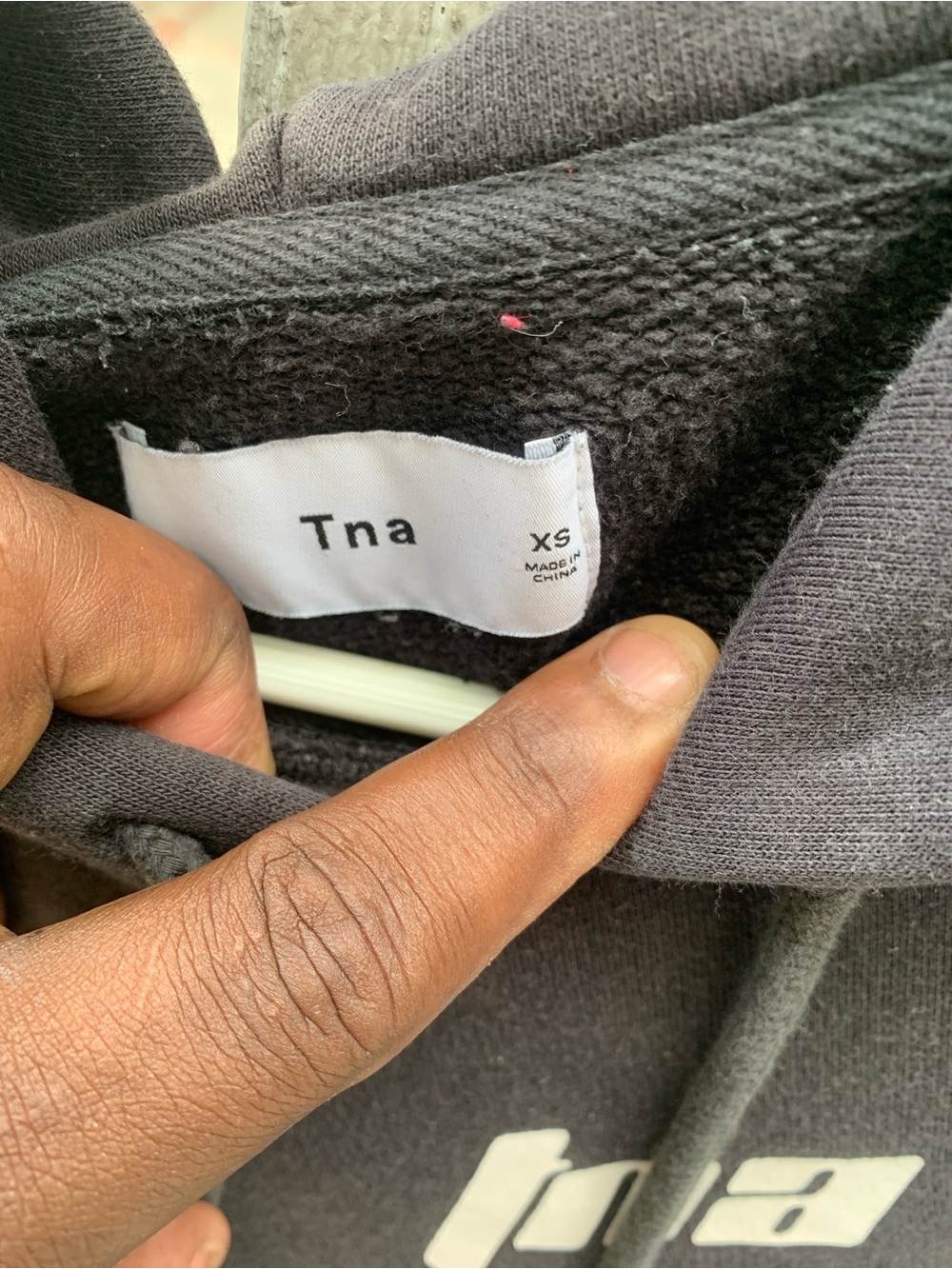 TNA Black Pullover Hoodie with White Logo